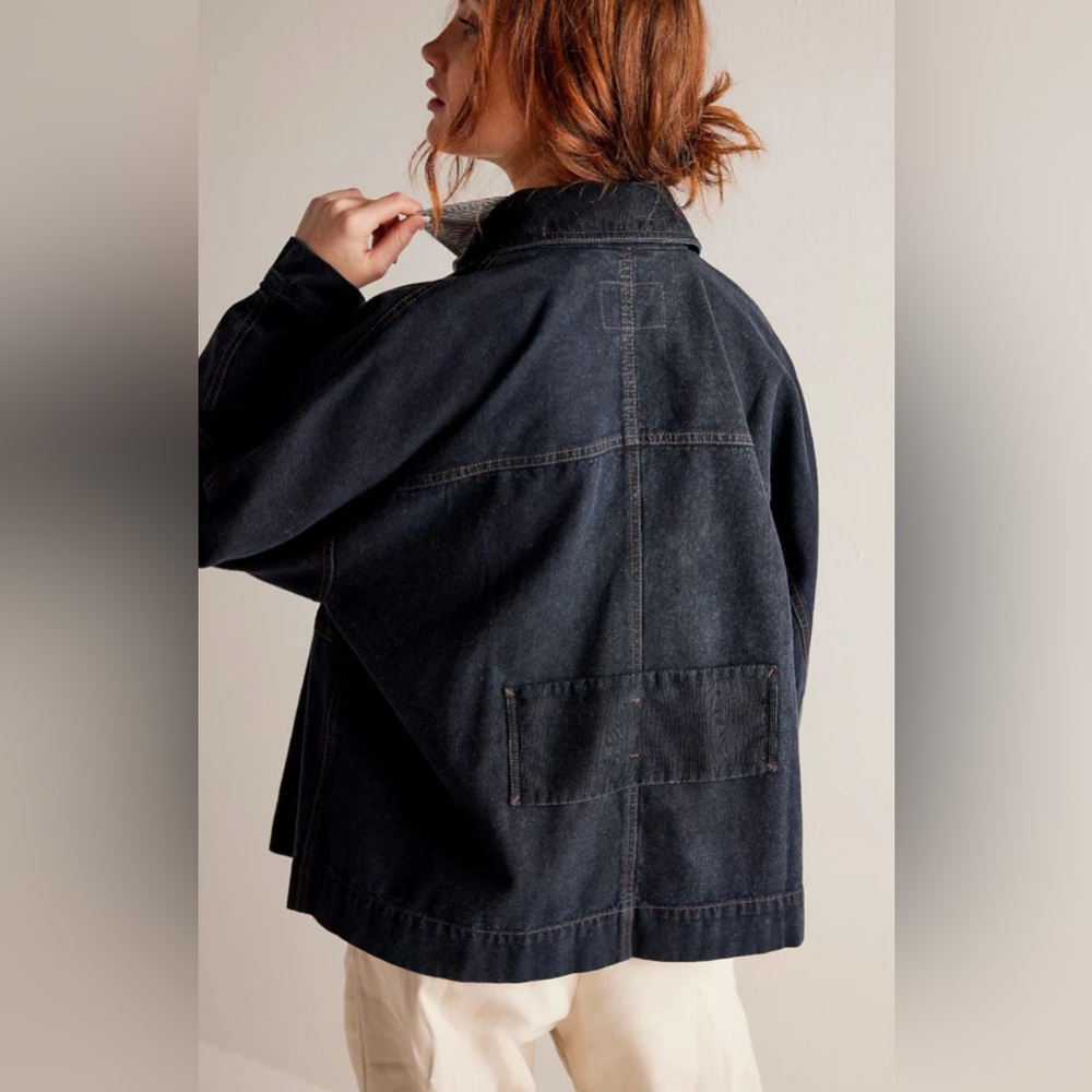Free People Viva Surplus Jacket In Black Size Large New - Picture 2 of 14